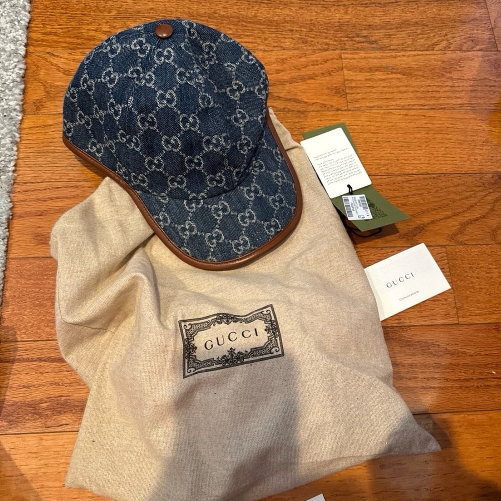 gucci denim baseball hat